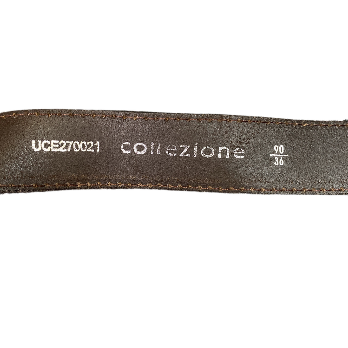 Collezione Waist Belt Men Dark Brown Leather Adjustable Brass Buckle 40 inches