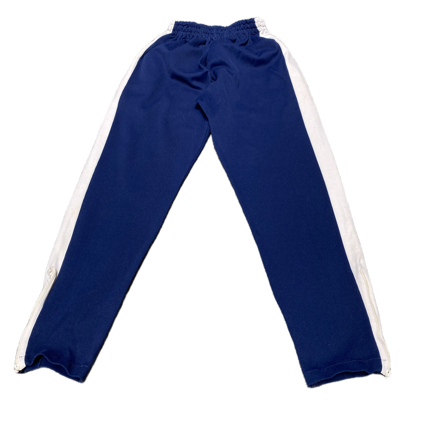 Joggers Fits as Womens 20" Waist Blue White Stretch Ankle Zip High Waist Trouser