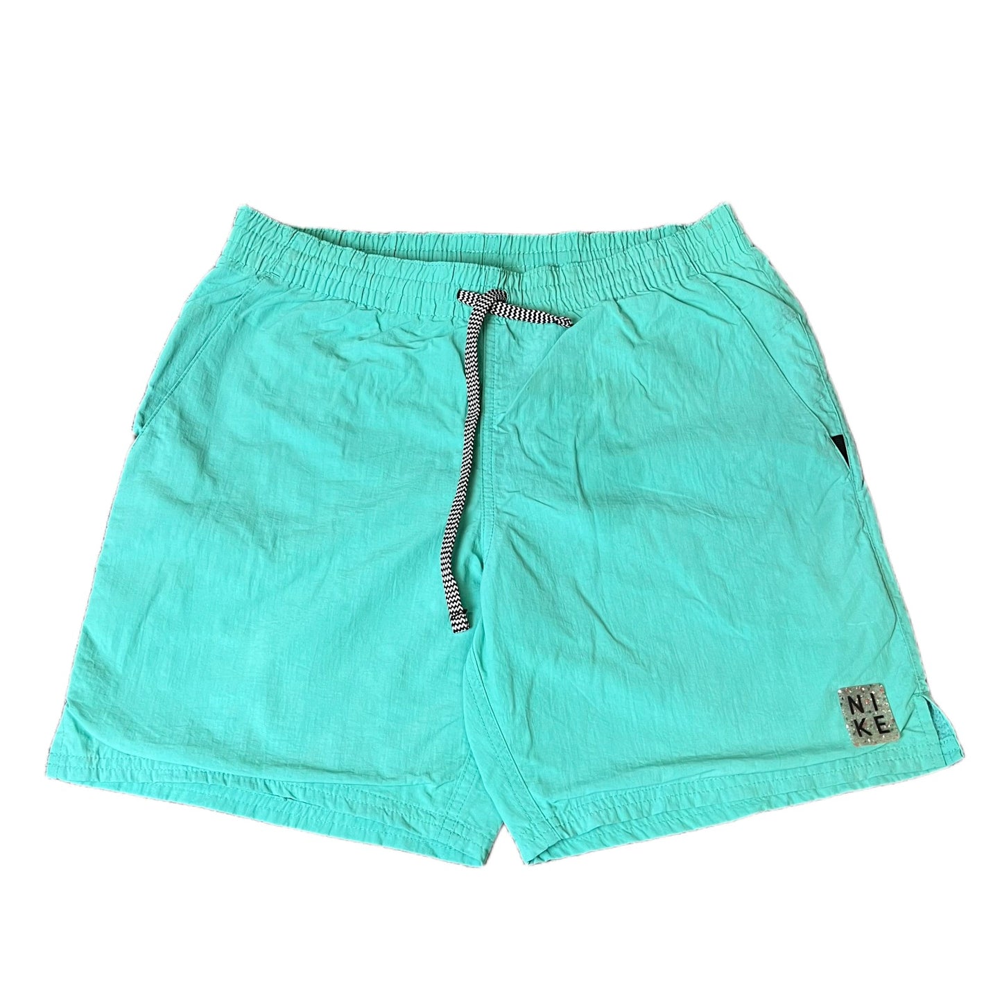 Nike Swim Board Shorts Fits as Mens Medium 32" Waist Green Mesh Lined Drawstring