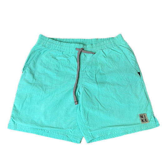 Nike Swim Board Shorts Fits as Mens Medium 32" Waist Green Mesh Lined Drawstring