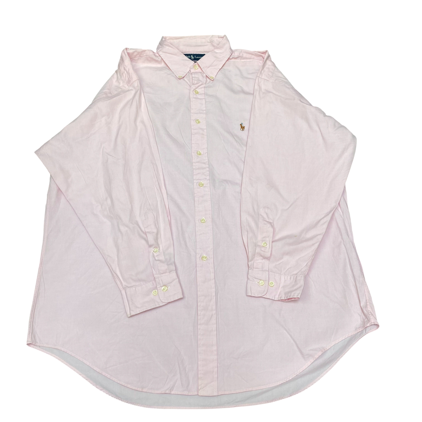 Ralph Lauren Formal Shirt Mens XL Pink Yarmouth Long Sleeve Pony Button Down