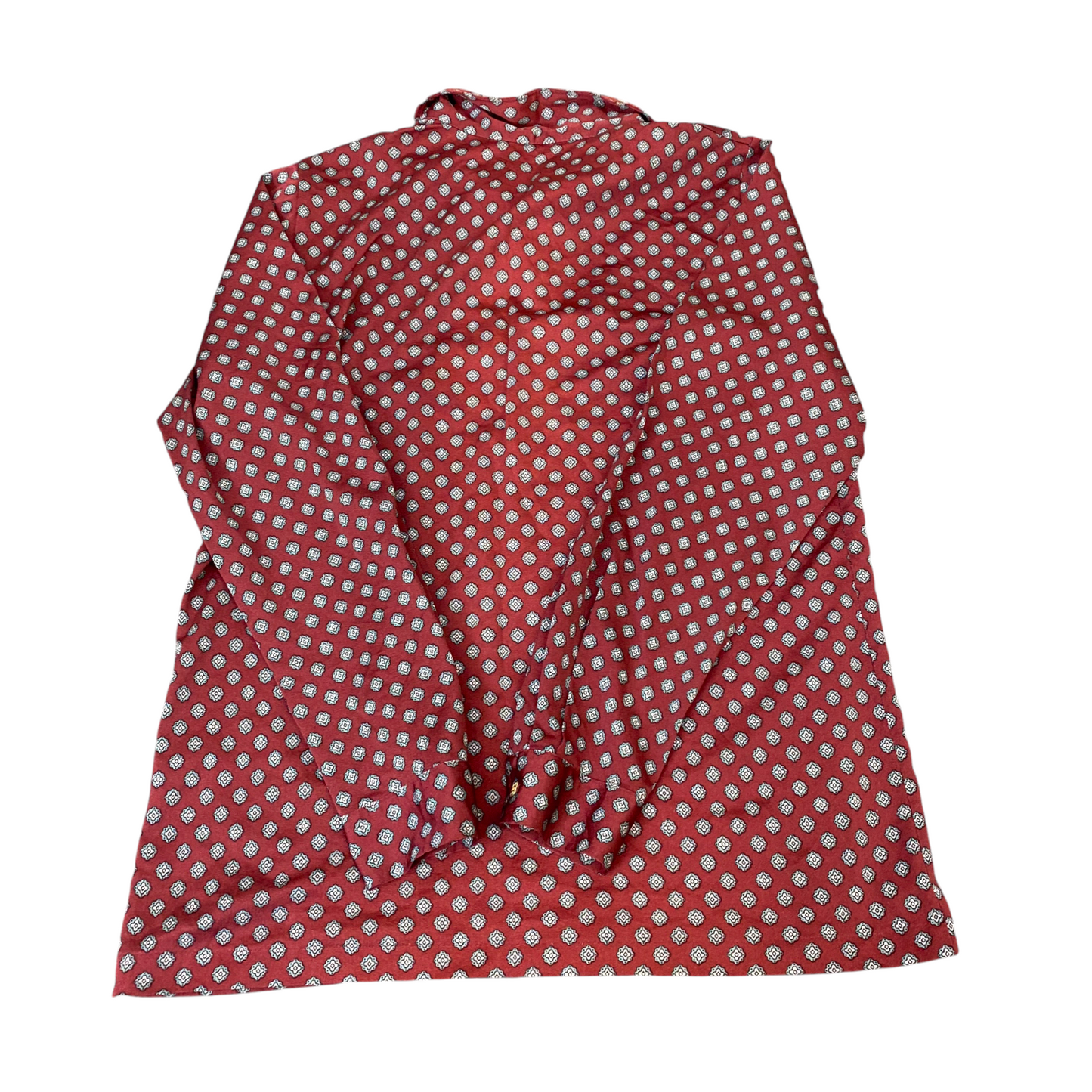 Shirt Top Womens M Red Floral Casual Long Sleeve Collared Button Front Outdoor