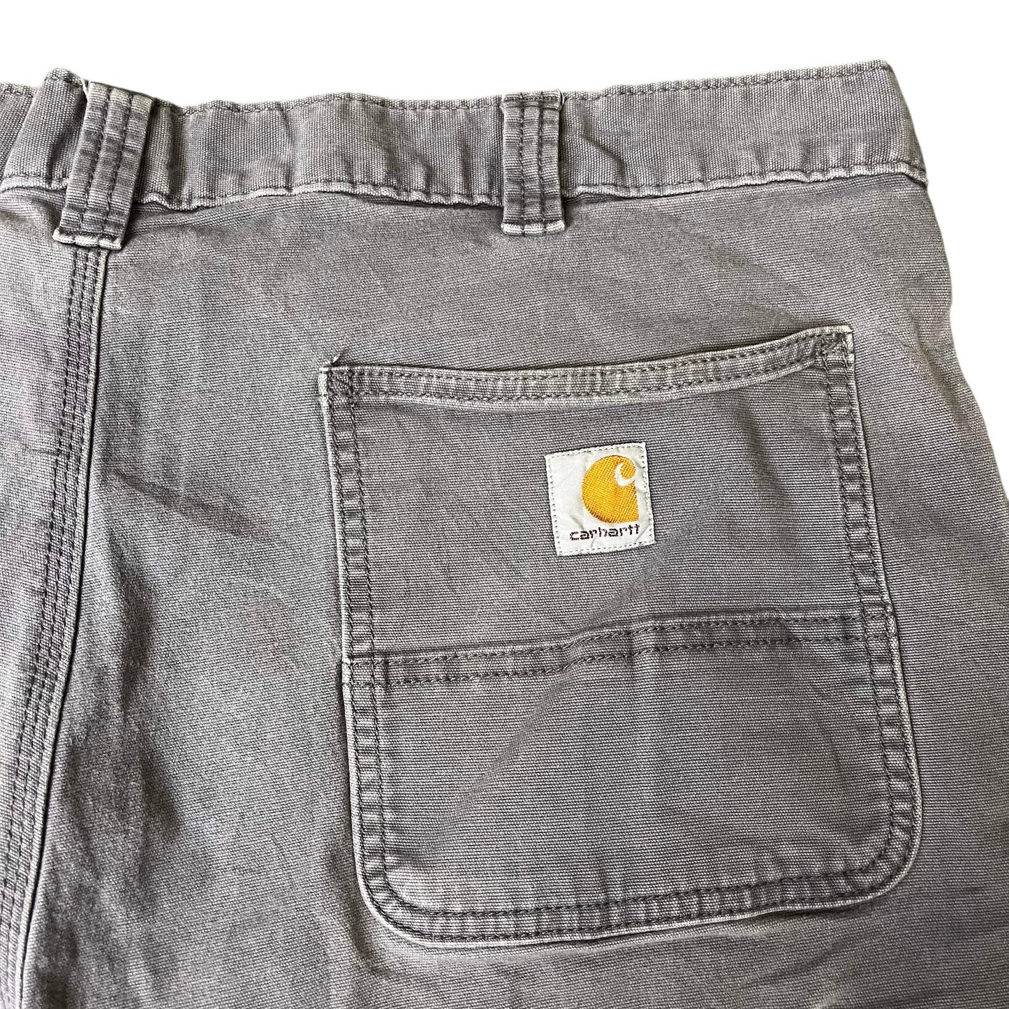 Carhartt Canvas Work Shorts Fits as Mens XL 38" Waist Grey Relaxed Fit Outdoor