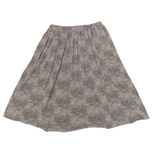 A-Line Skirt Womens M Black Cream Geo Print Knee Length Elastic Waist Pull-On