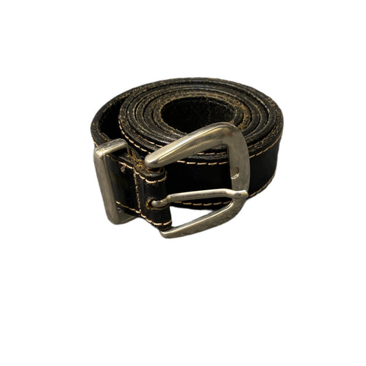 Vintage Westbury Waist Belt Mens Black Leather Silver Pin Buckle 46 Inches