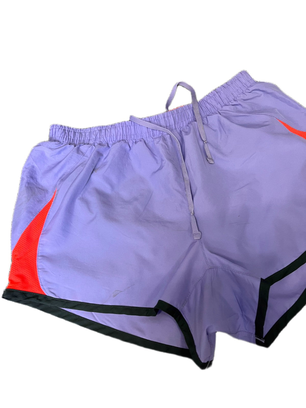 Nike Running Shorts Womens Small 25" Waist Purple Orange Performance Dolphin Hem