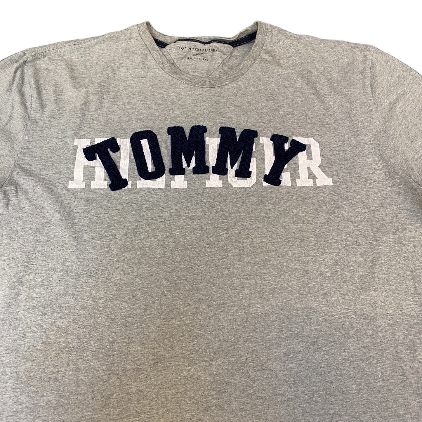 Tommy Hilfiger T-Shirt Womens 2XL Grey Heather Embroidered Logo Short Sleeve Tee