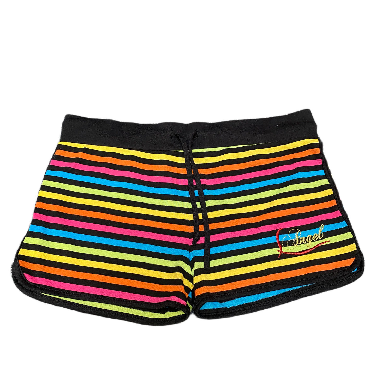 Angel Swim Trunks Shorts Women Large 30" Waist Multi Striped Athletic Drawstring