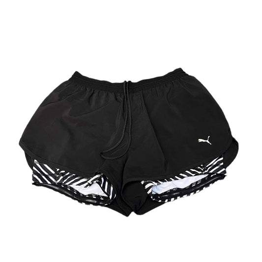Puma 2-in-1 Shorts Womens XS 25" Waist Black Dry Cell Outer Layer Drawstring