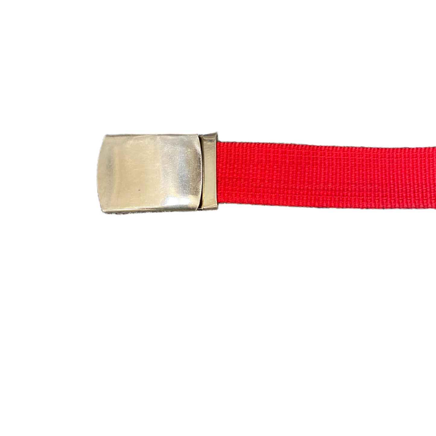 Mens Military Belt Red Canvas Adjustable Flip-Closure Buckle 40.5 inches