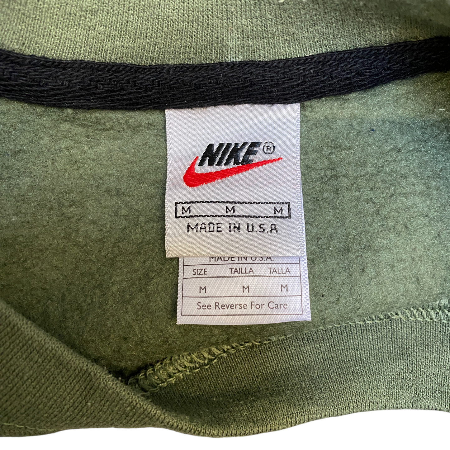 Nike Reworked Sweatshirt Mens M Navy Green Embroidered Spellout Logo Vintage Y2K