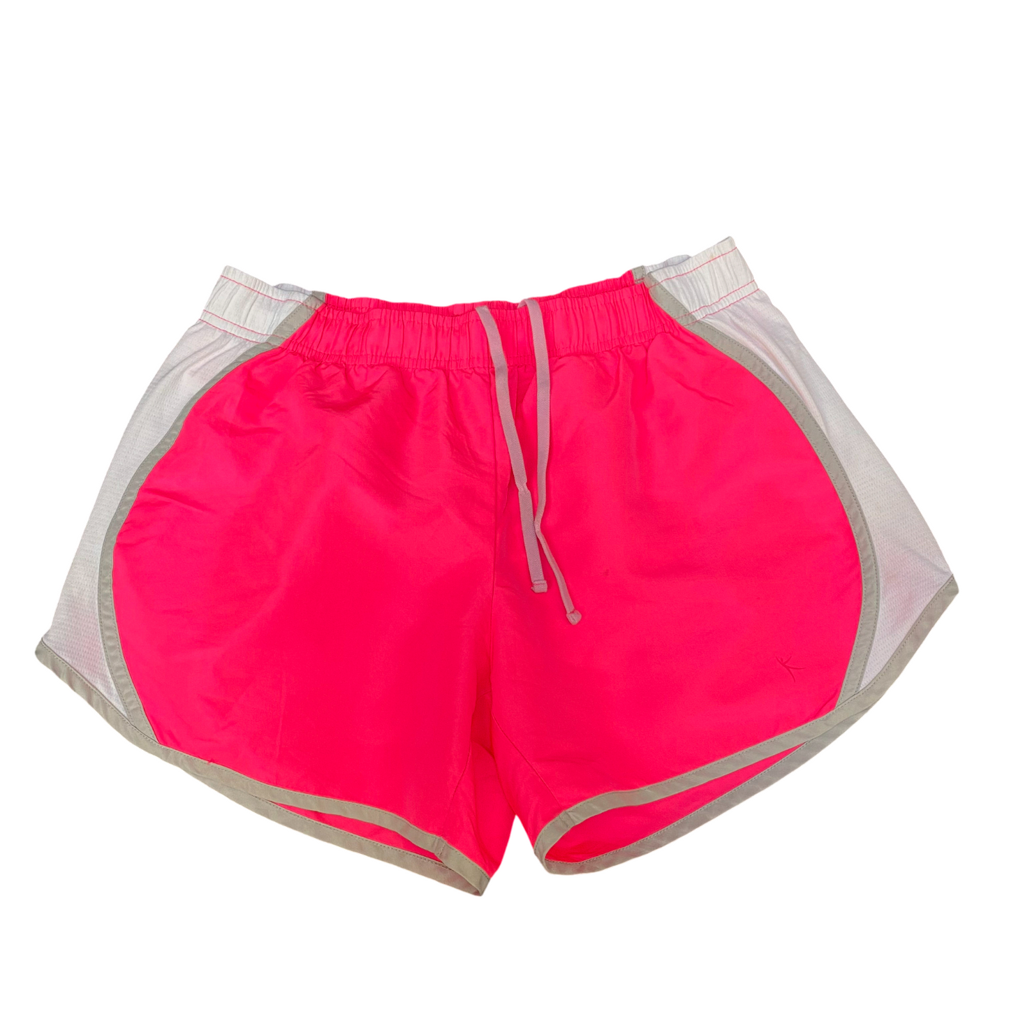 Running Sprinter Shorts Womens Small Pink White Side Mesh Athletic Dolphin Hem