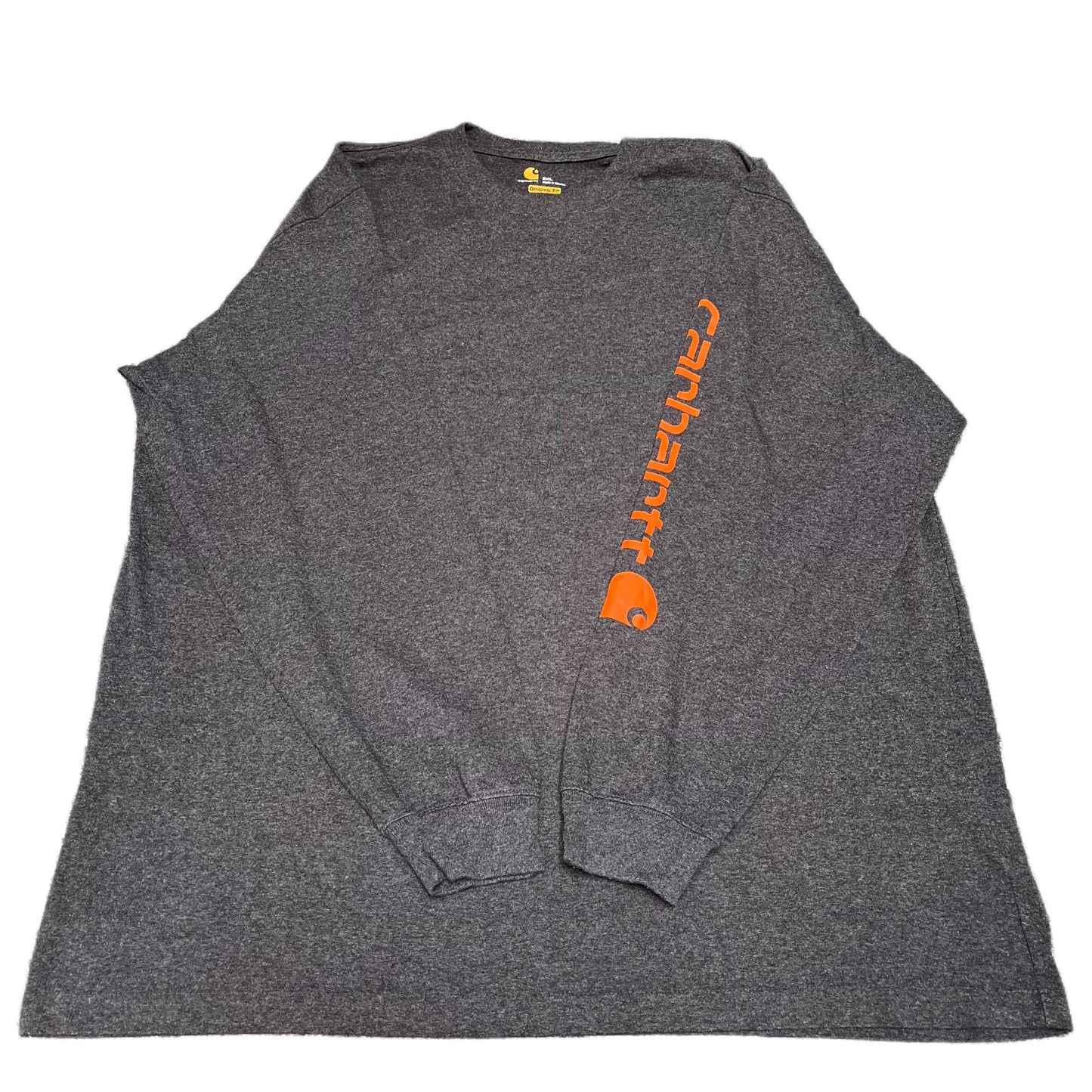 Carhartt T-Shirt Mens 2xL Dark Grey Original Fit Long Sleeve Pullover Summer Tee