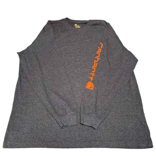 Carhartt T-Shirt Mens 2xL Dark Grey Original Fit Long Sleeve Pullover Summer Tee