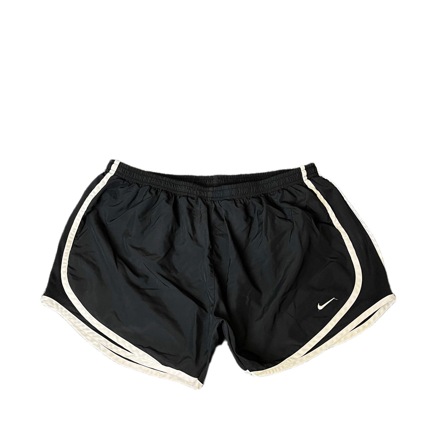 Nike Dri-Fit Running Shorts Fits as Womens M 30" Waist Black White Dolphin Hem