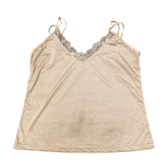 Camisole Top Womens S Cream Lace Trim V-Neck Adjustable Straps Backless Outdoor