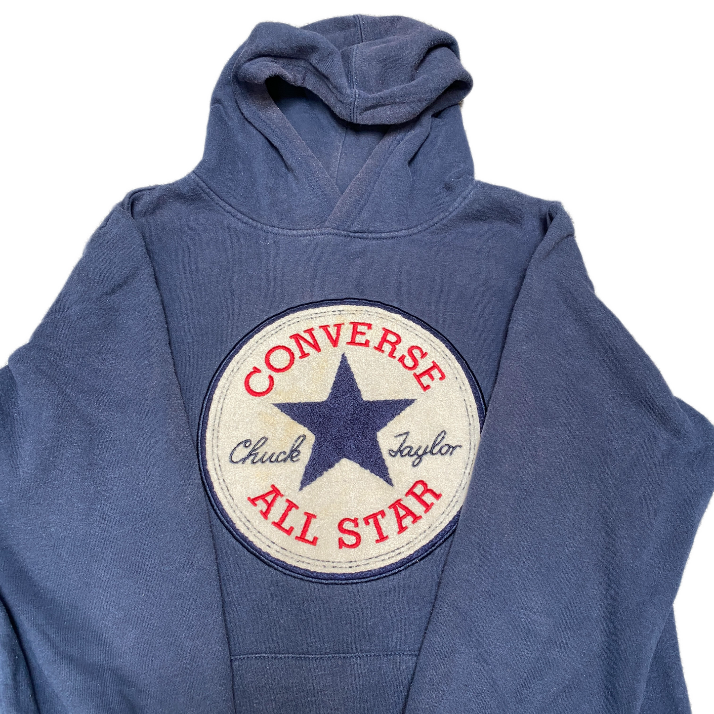 Converse Hoodie Girls Medium Blue Chuck Taylor All Star Embroidered Long Sleeve