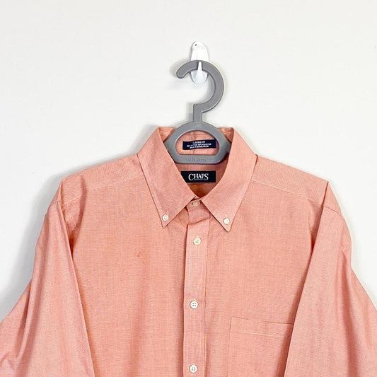 Chaps Shirt Men’s Medium Orange Collared Button Down