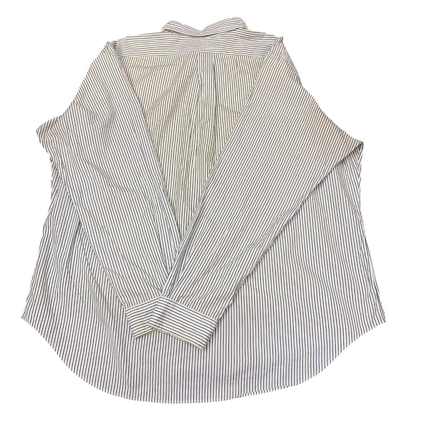 Ralph Lauren Shirt Mens XXL White Blue Striped Classic Fit Long Sleeve Button Up