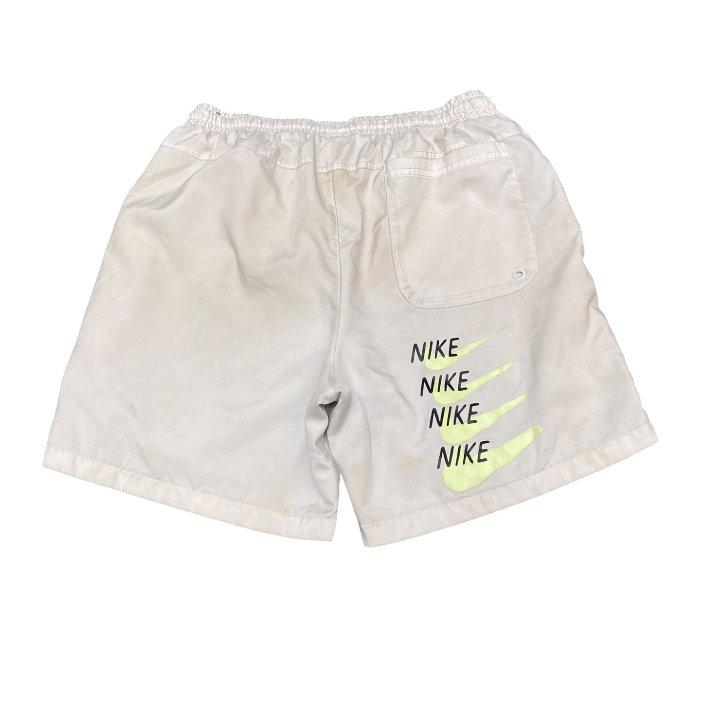 Nike Running Shorts Mens Small White Sportswear Festival Flow Drawstring Waist