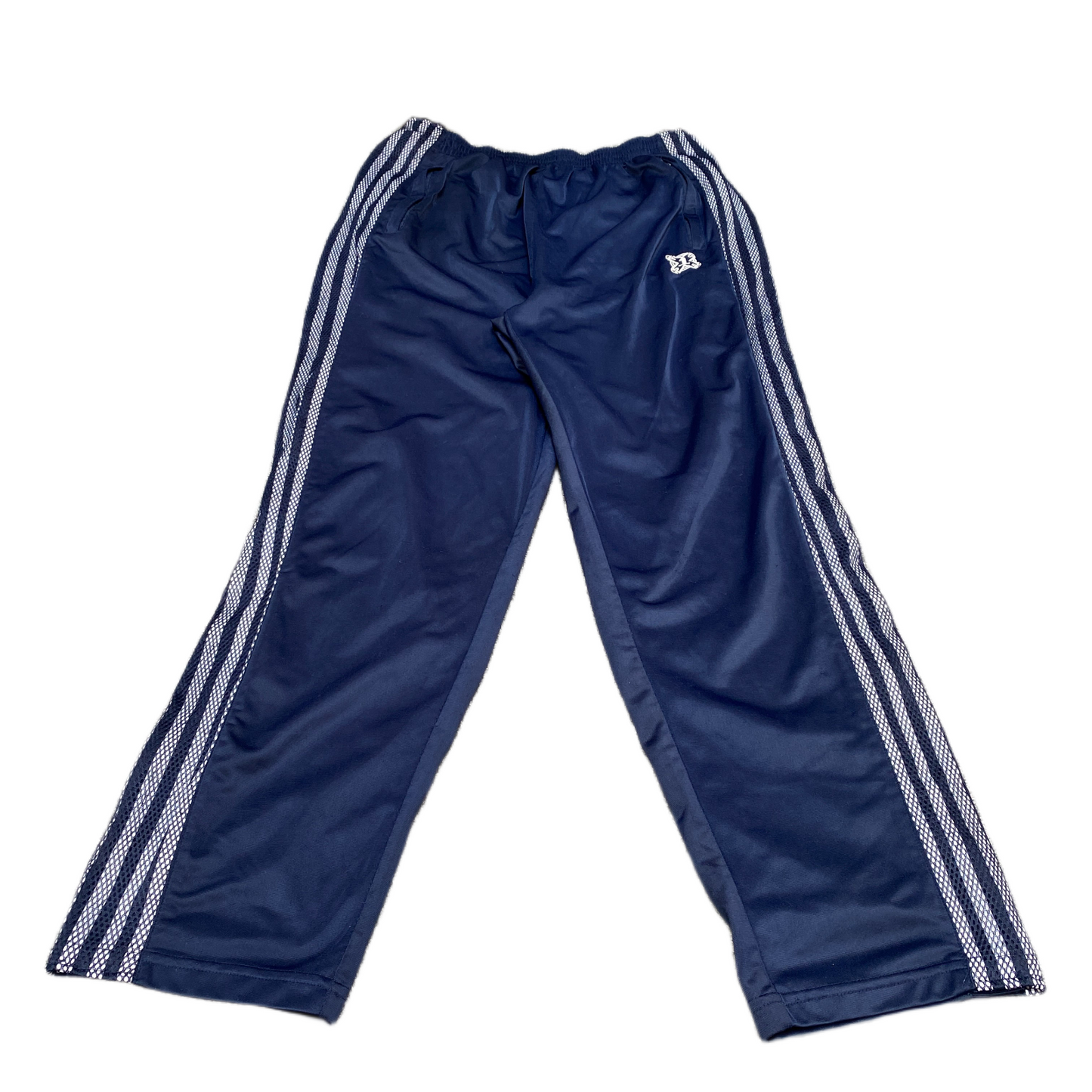 Giani Feroti Track Pants Fits as Mens 32" Waist Blue 3-Stripes Back Snap Trouser