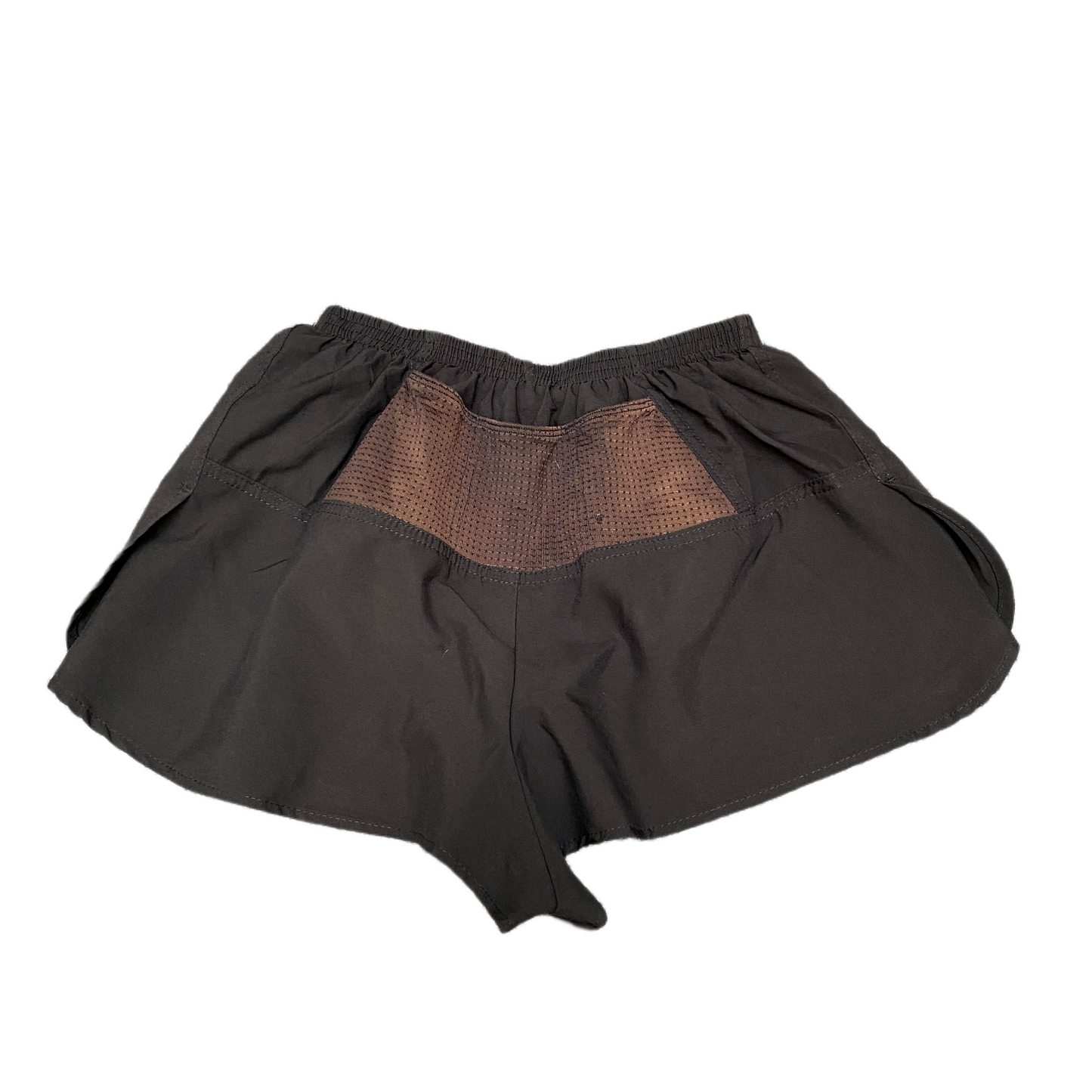 Running Sprinter Shorts Womens S 22" Waist Black Athletic Workout Dolphin Hem