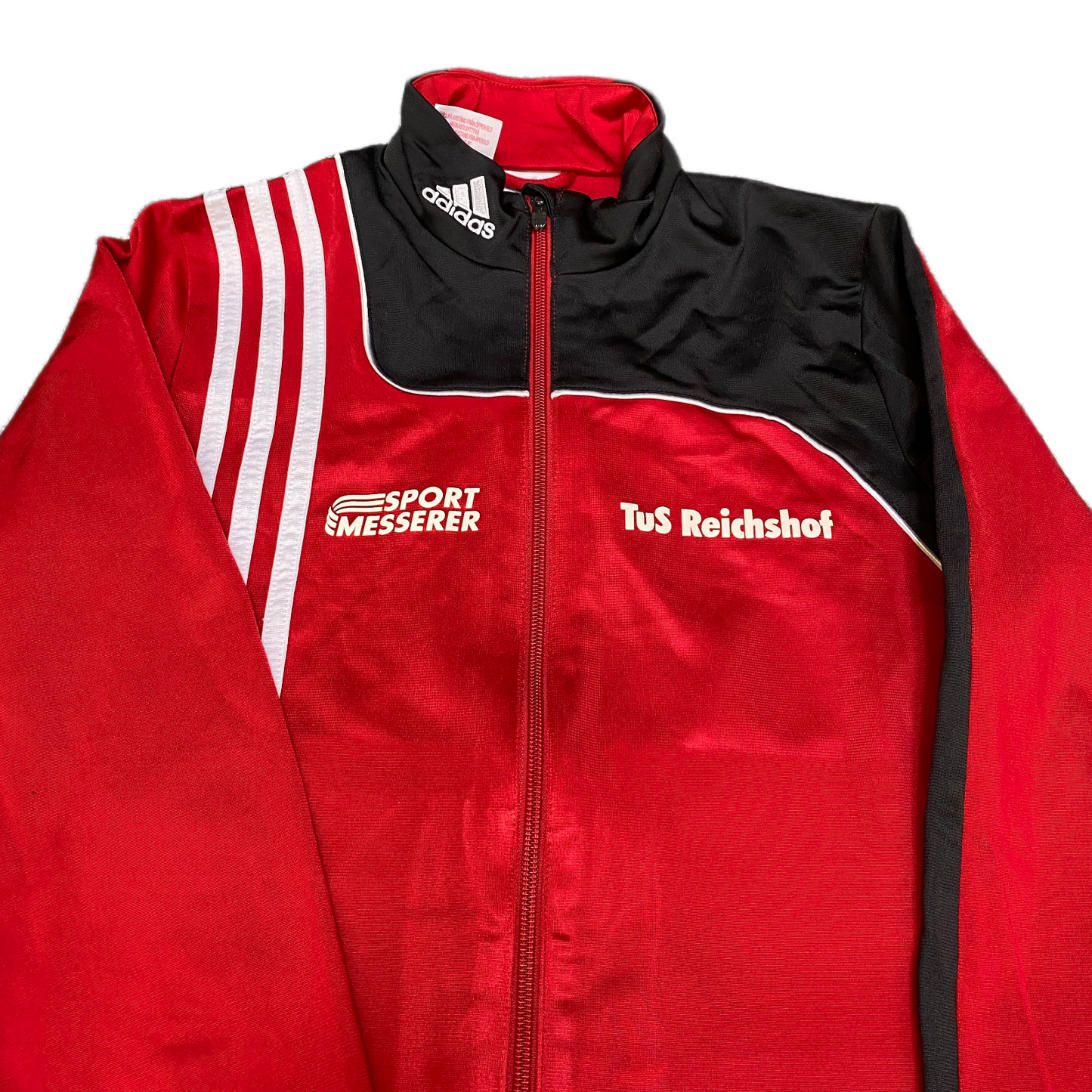 Adidas Track Jacket Boys Small Red White 3-Stripes Tus Reichshof Full Zipper