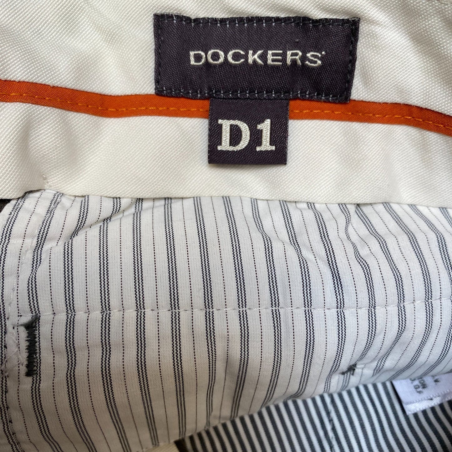 Dockers D1 Chino Pants Fits as Mens 31" Waist Brown Buckle Waistband Trousers