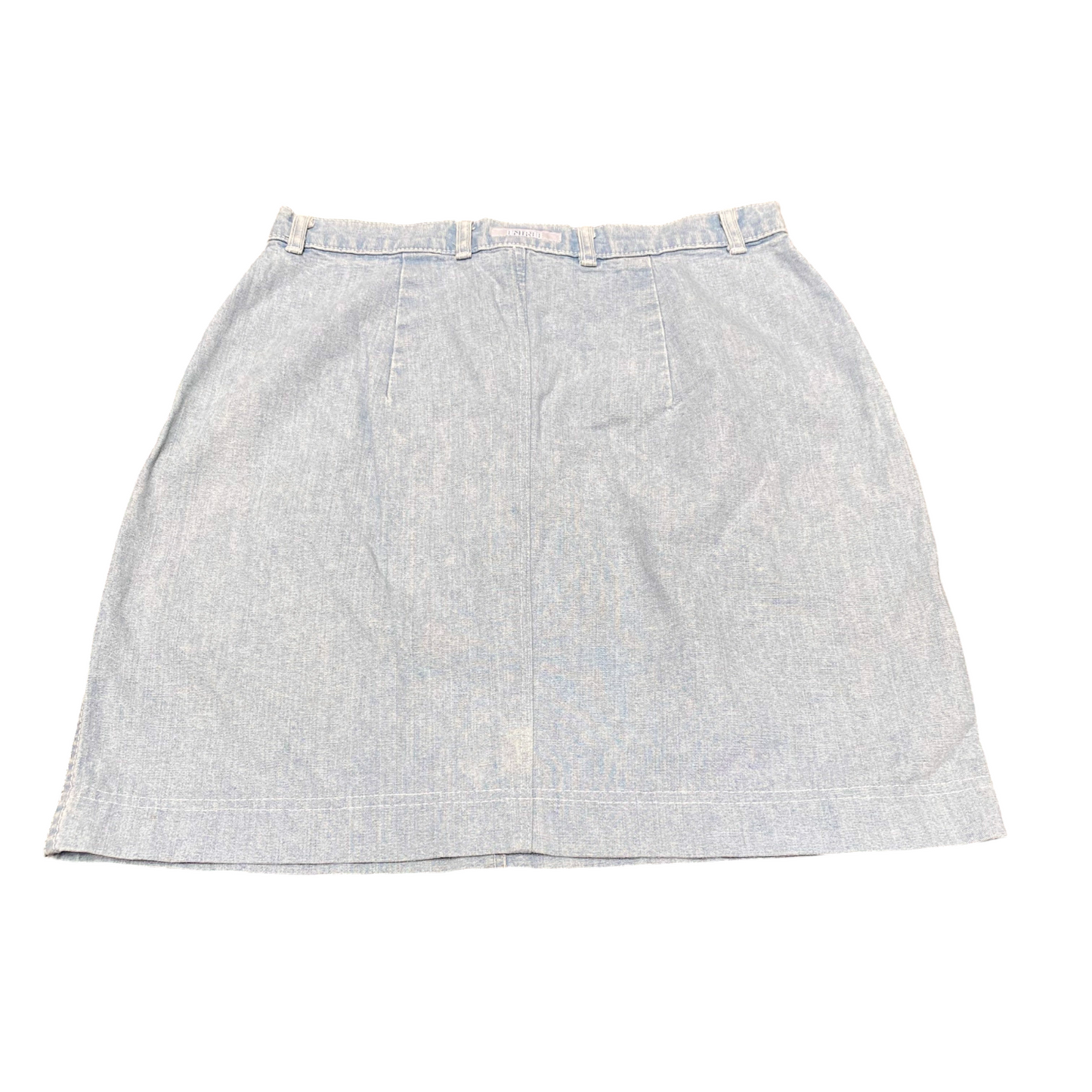 Entree Denim Mini Skirt Womens L Blue Light Wash Pockets Flat Front Outdoor