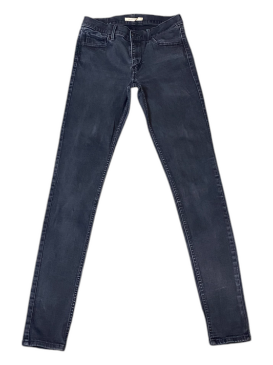 Levi's Jeans Womens 28W 32L Black Denim Dark Wash Stretch Skinny Leg 5 Pocket