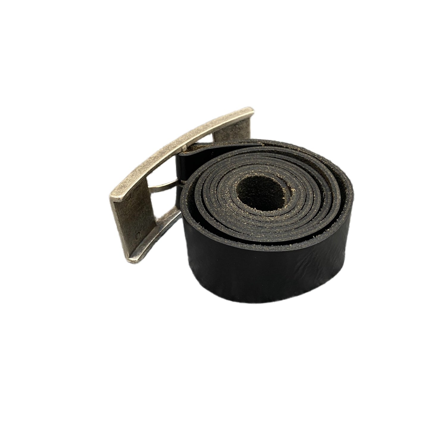 Bernd Gotz Waist Belt Mens Black Leather Adjustable Rectangular Buckle 42 Inches