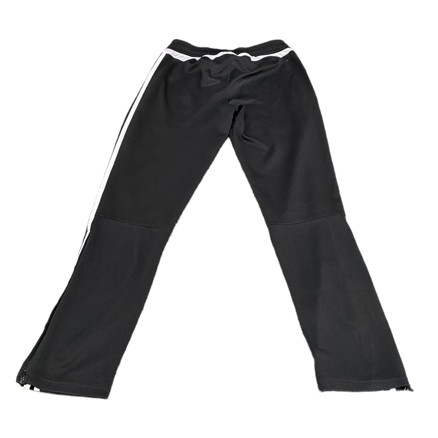 Adidas Track Pants Fits as Girls 26" Waist Black 3-Stripes Ankle Zip Trousers