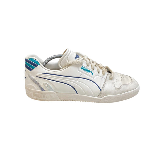 Vintage Puma 90s Retro Trainers Sneakers Men's 8 White Leather Tennis Athletic