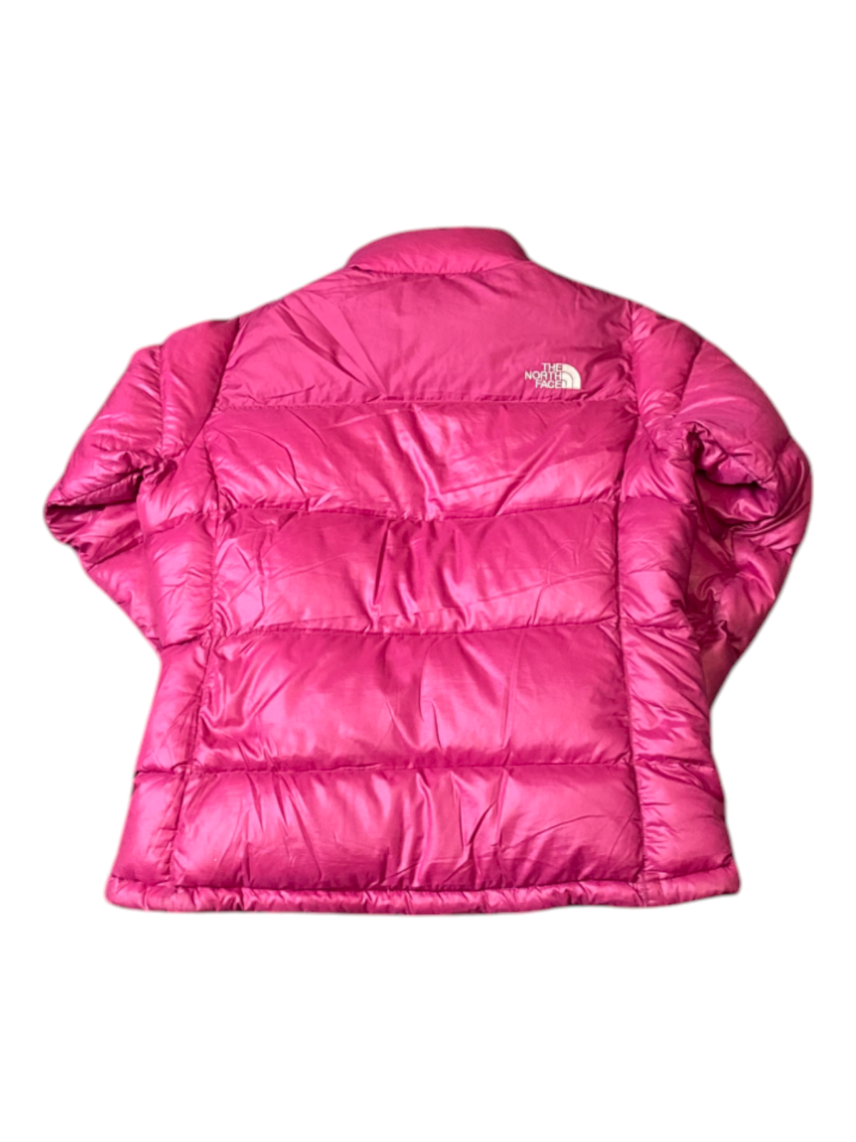 The North Face Nuptse 700 Down Puffer Jacket Women Large Pink Softshell Full Zip