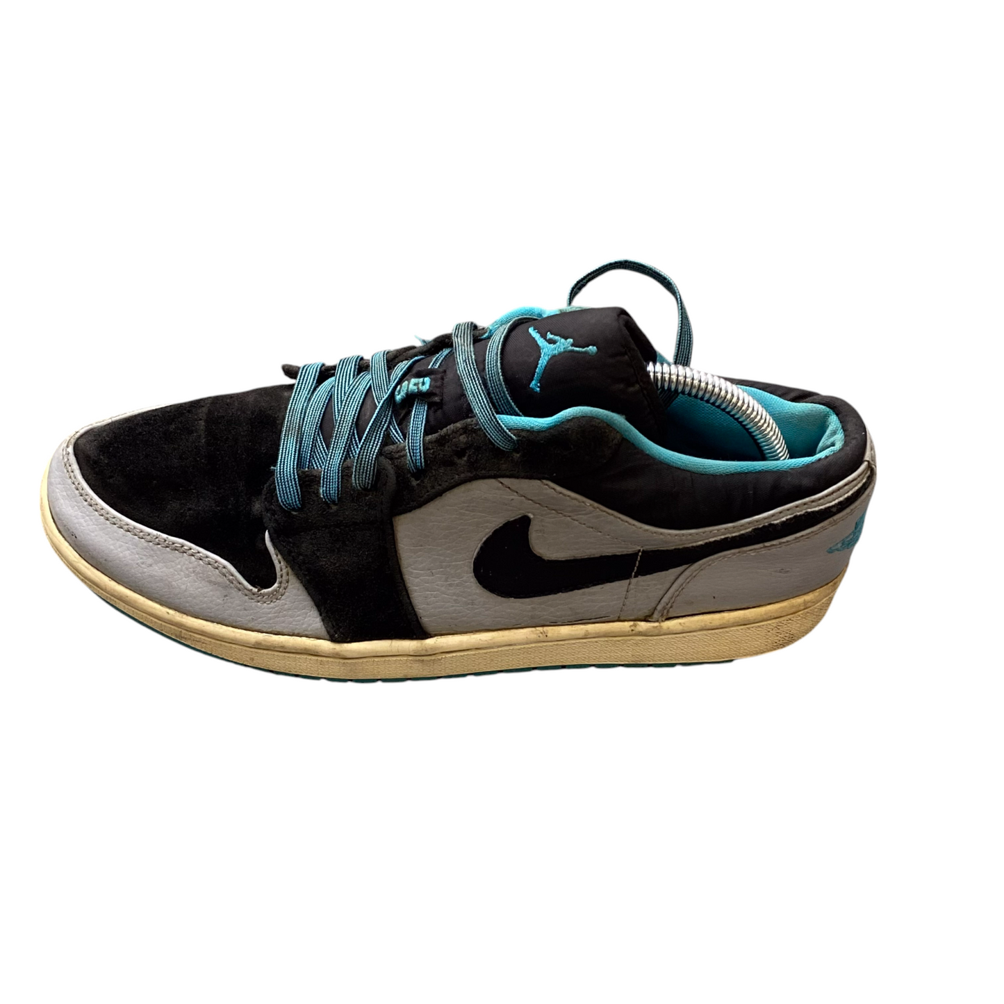 Nike Air Jordan 1 Low Trainers Sneakers Womens 8 Black White Athletic Lace Up