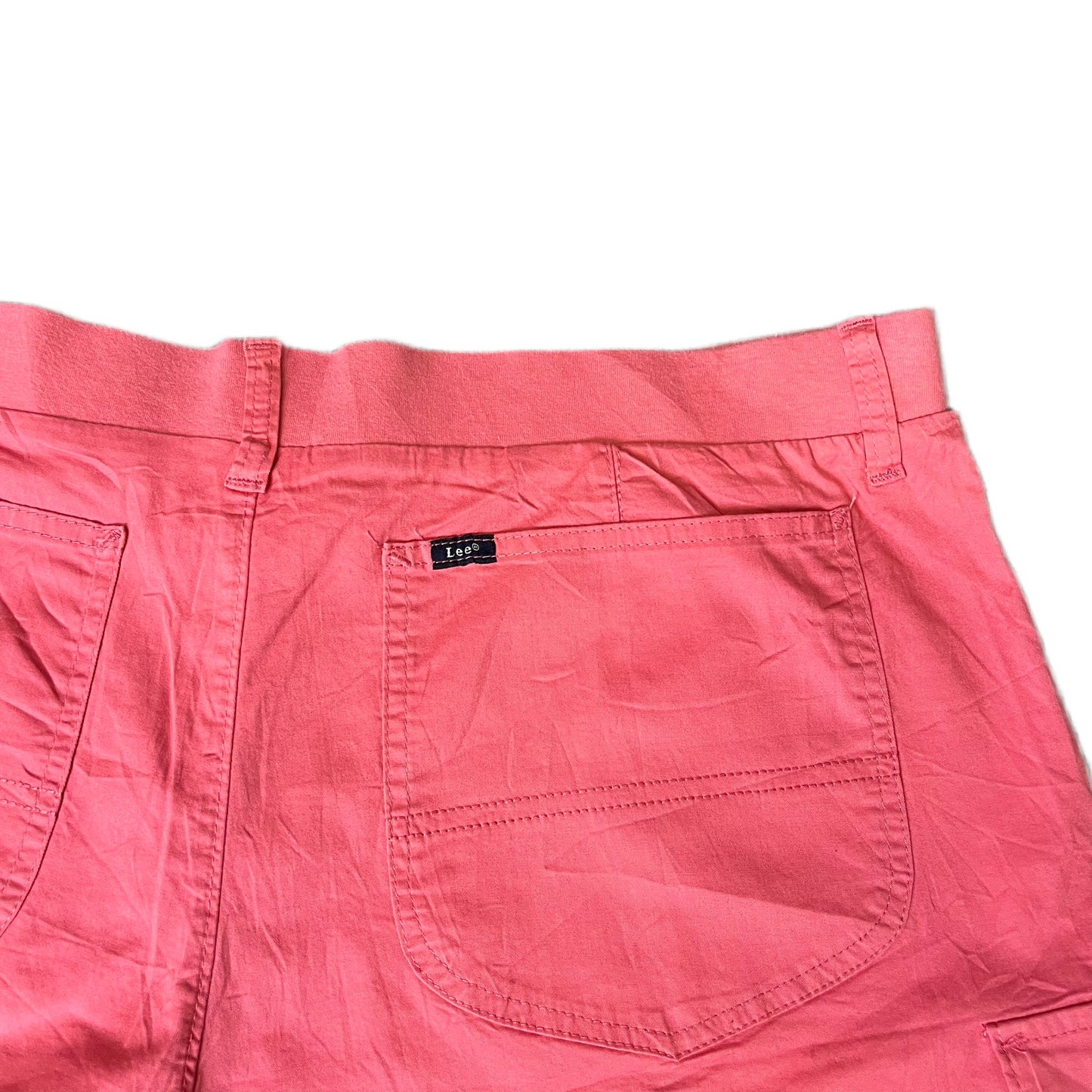 Lee Cargo Shorts Fits as Womens 2XL 41" Waist Pink Elastic Waist Hiking Outdoor