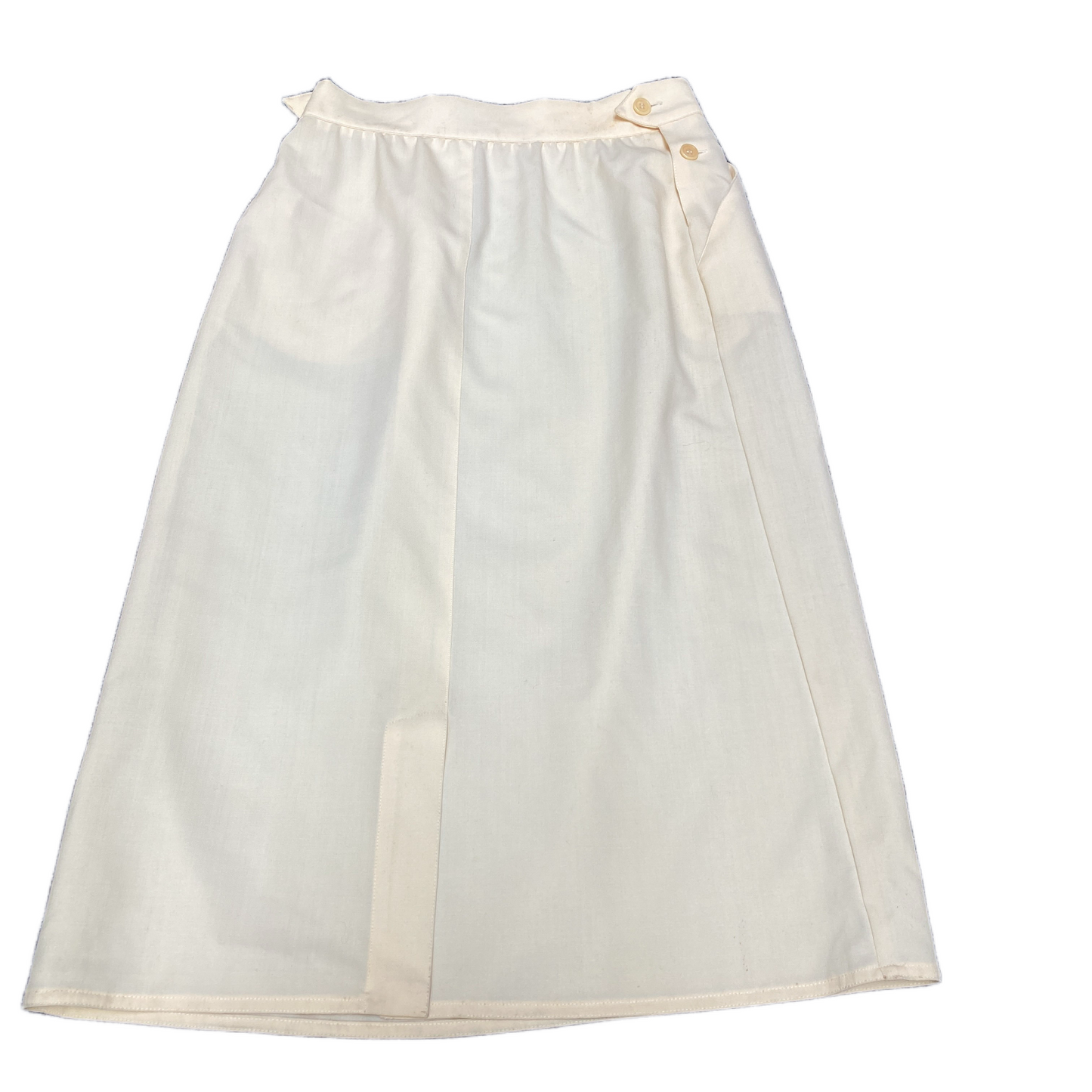 Marella A-Line Midi Skirt Fits as Womens 25" Waist White Vented High Waisted