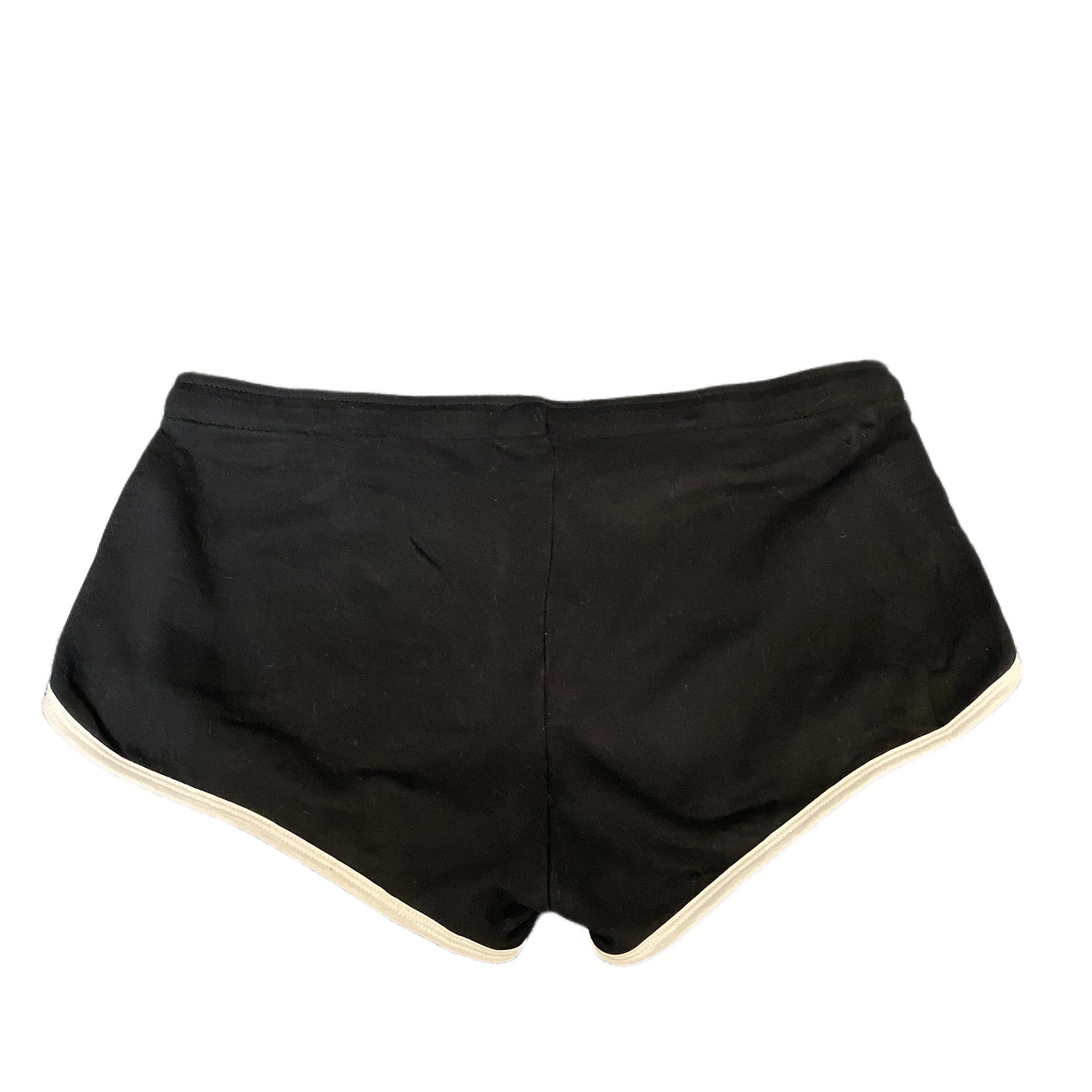 Running Sprinter Shorts Women L 32" Waist Black Athletic Gym Workout Dolphin Hem