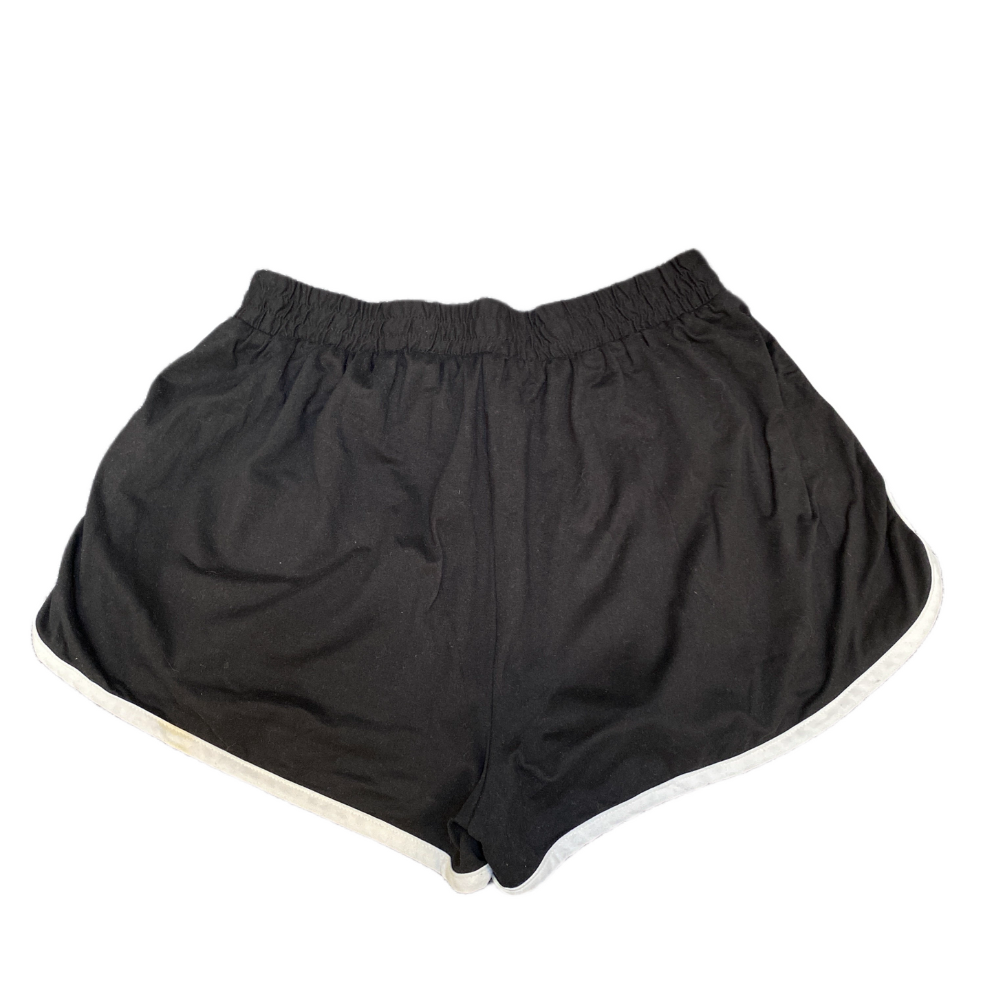 Running Sprinter Shorts Women L 28" Waist Black Athletic Gym Workout Dolphin Hem