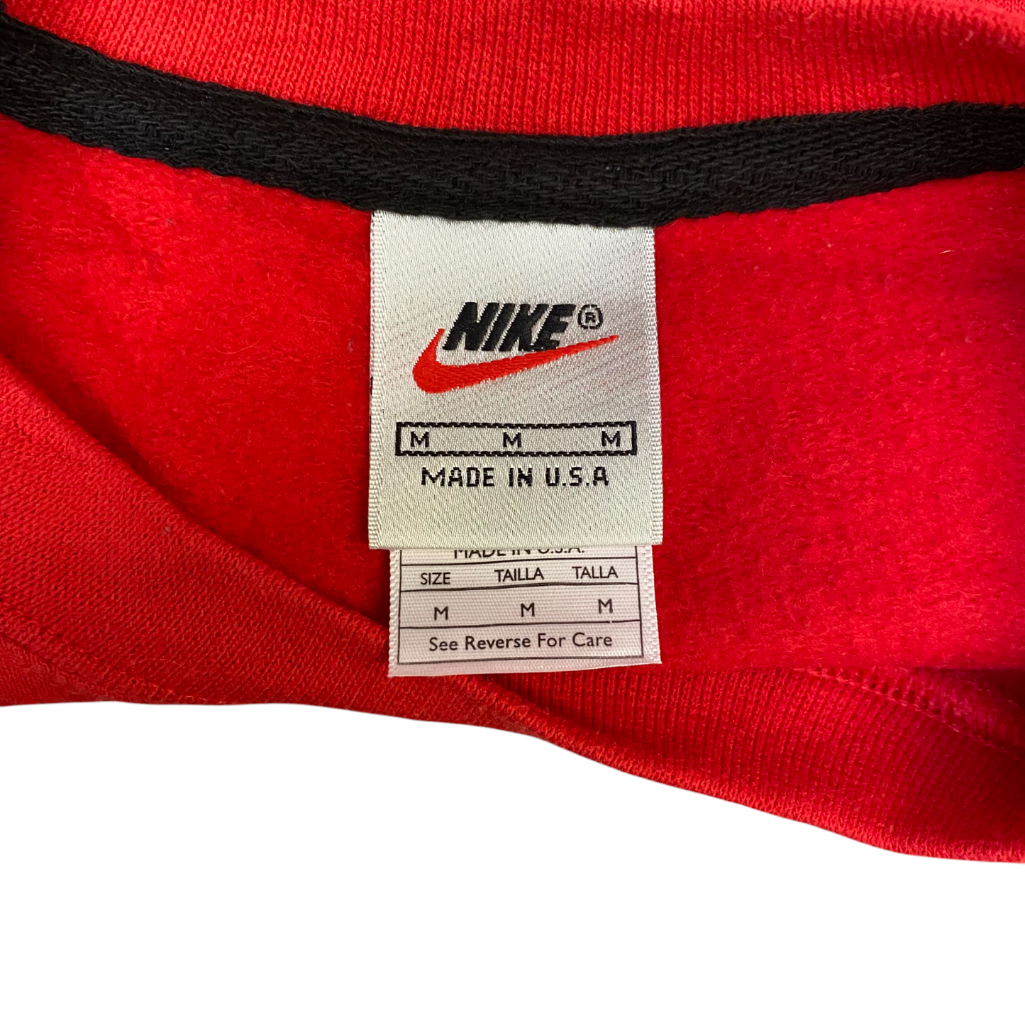 Nike Reworked Sweatshirt Mens Medium Grey Red Embroidered Spellout Logo Vtg Y2K