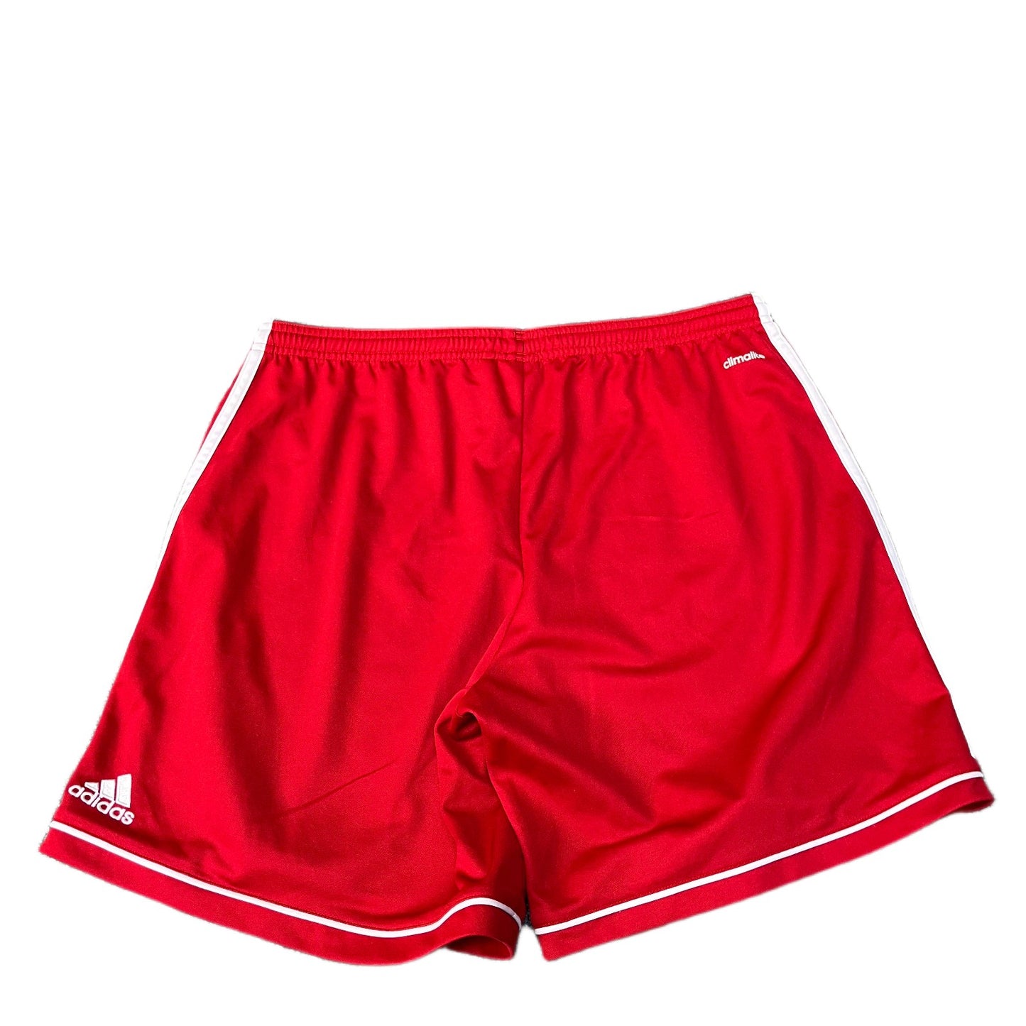 Adidas Climalite Squadra 17 Athletic Shorts Mens Large 32" Waist Red 3-Stripes