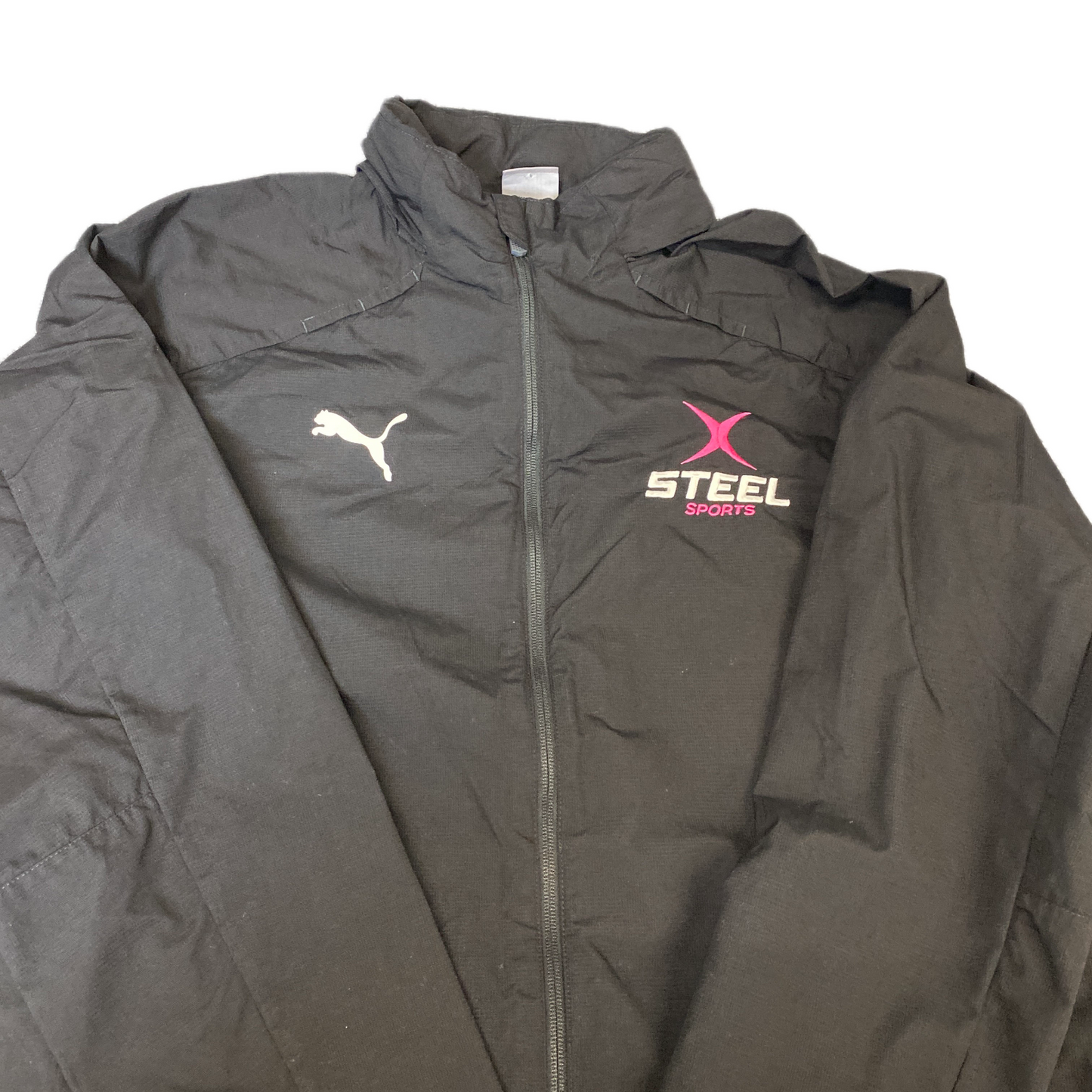 PUMA Steel Sports StormCell Windbreaker Jacket Men XL Black Long Sleeve Full Zip