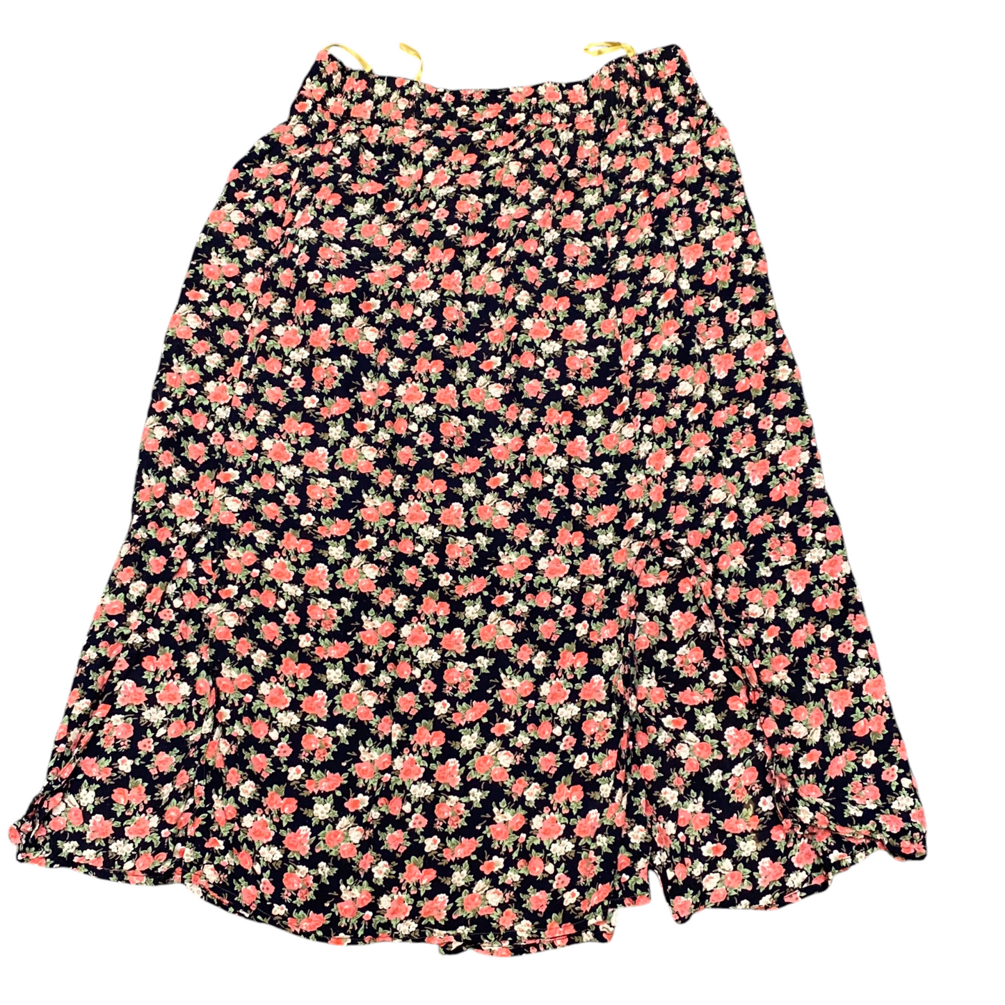 Today Fit & Flare Skirt Womens M Blue Floral Print Elastic Waist Button Front