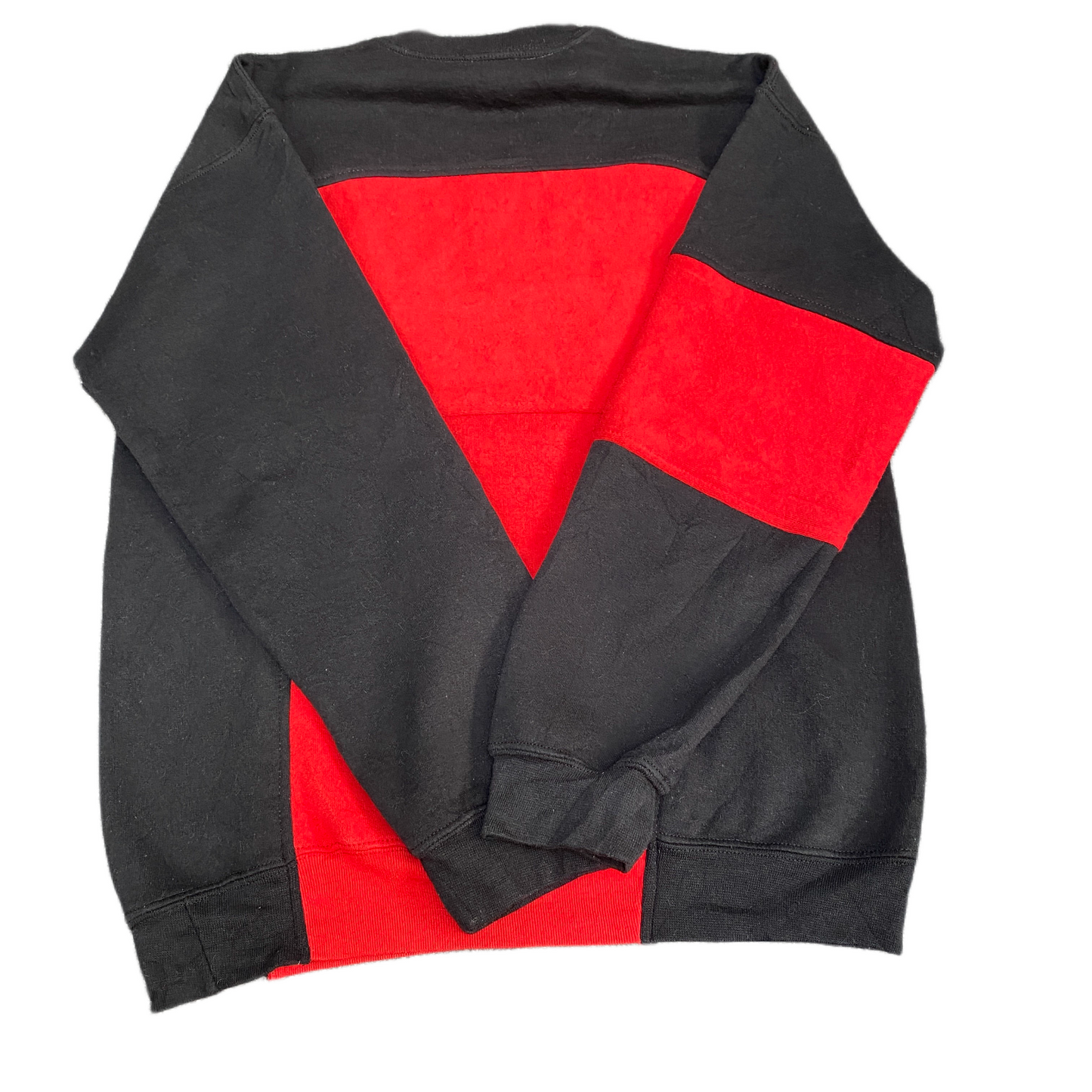 Nike Reworked Sweatshirt Mens M Red Black Embroidered Spellout Logo Vintage Y2K