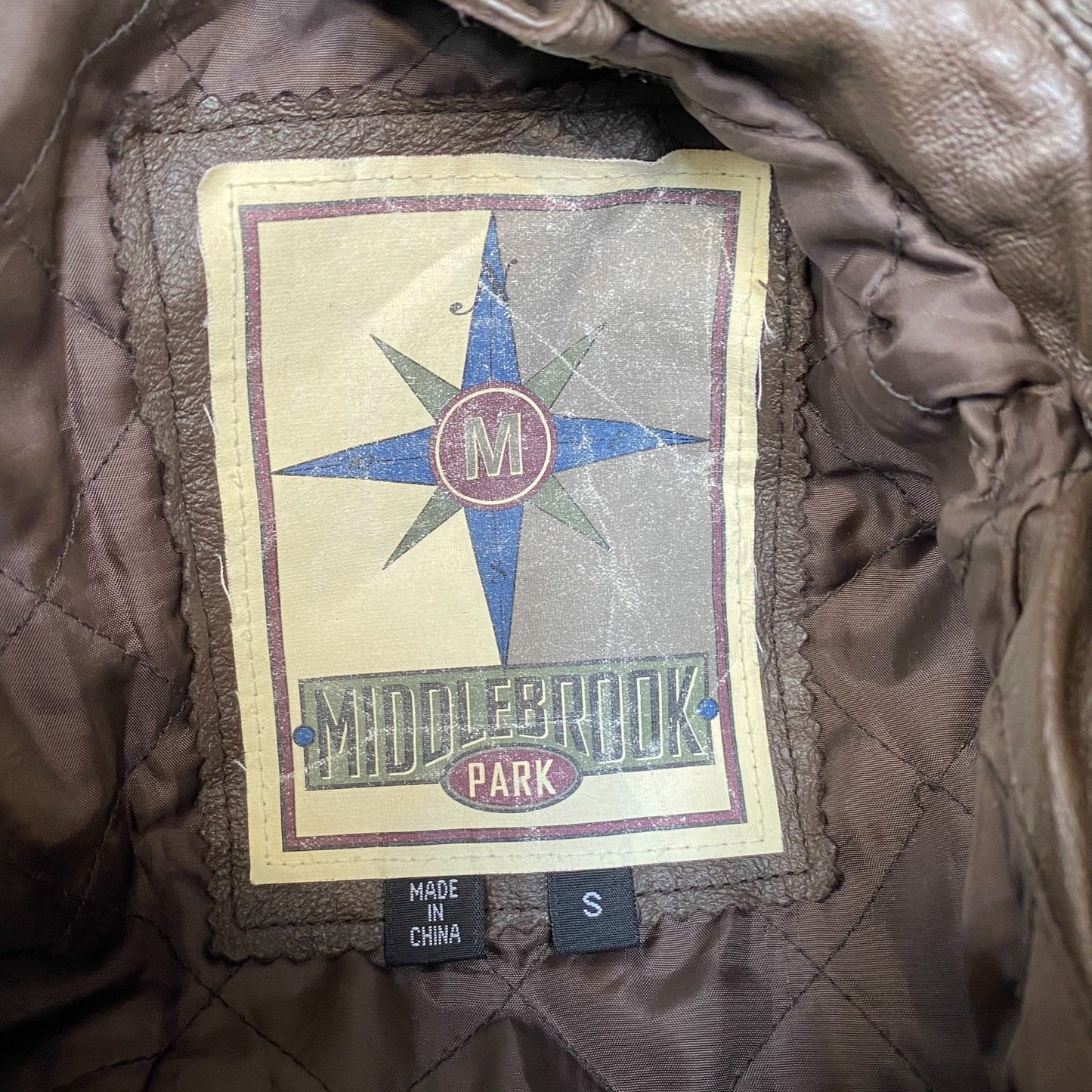 Middlebrook Park Leather Jacket Womens Small Brown Lined Collared Button Front