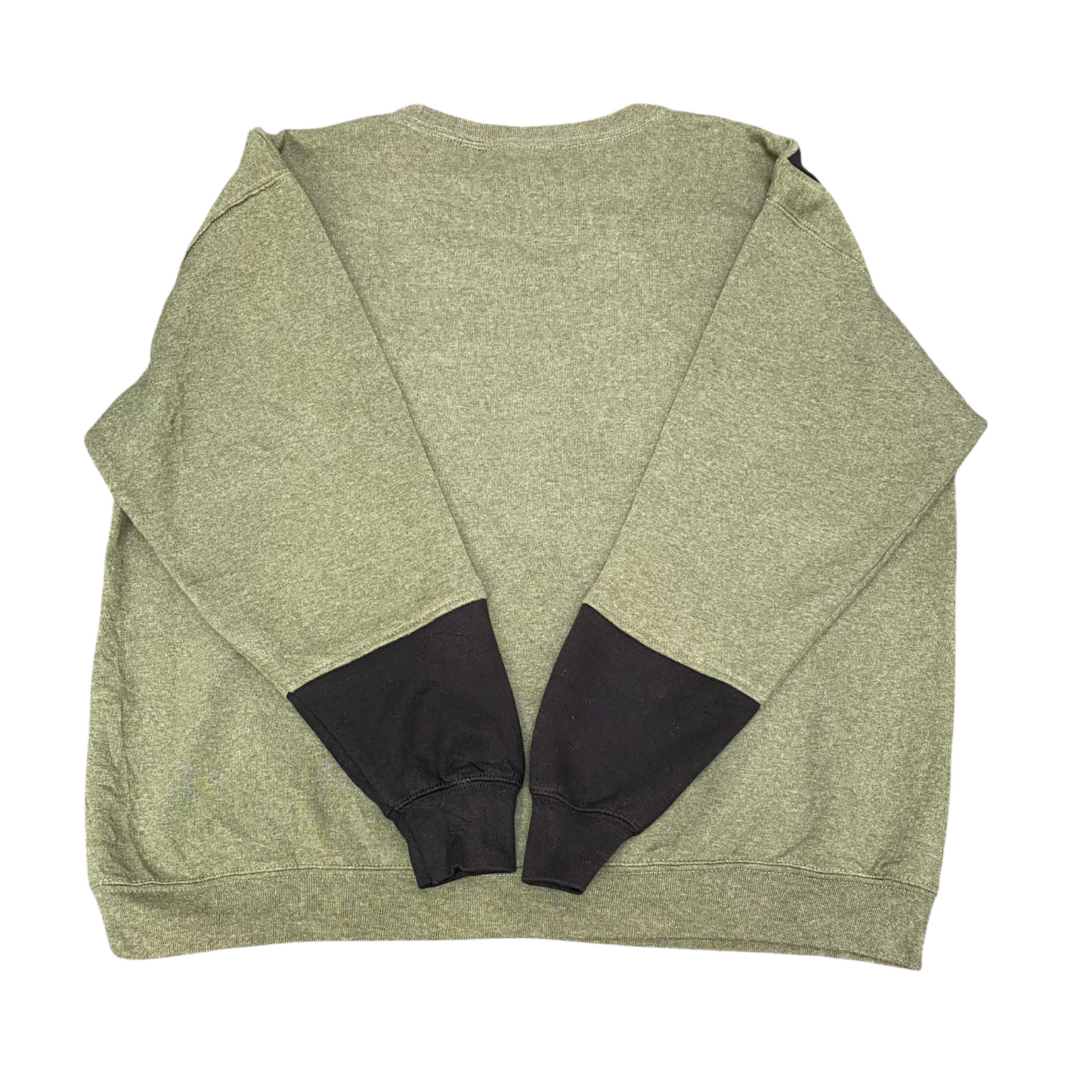 Nike Reworked Sweatshirt Mens XL Green Black Embroidered Spell Out Logo Y2K