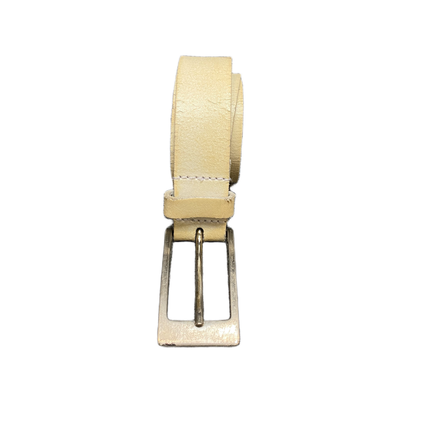 Bernd Gotz Waist Belt Mens Beige Leather Adjustable Silver Pin Buckle Sz 41 in