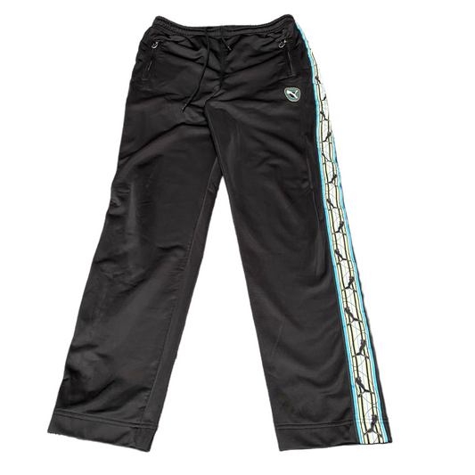 PUMA Joggers Fits as Mens 31" Waist Black Side Panel Straight Leg Track Trouser