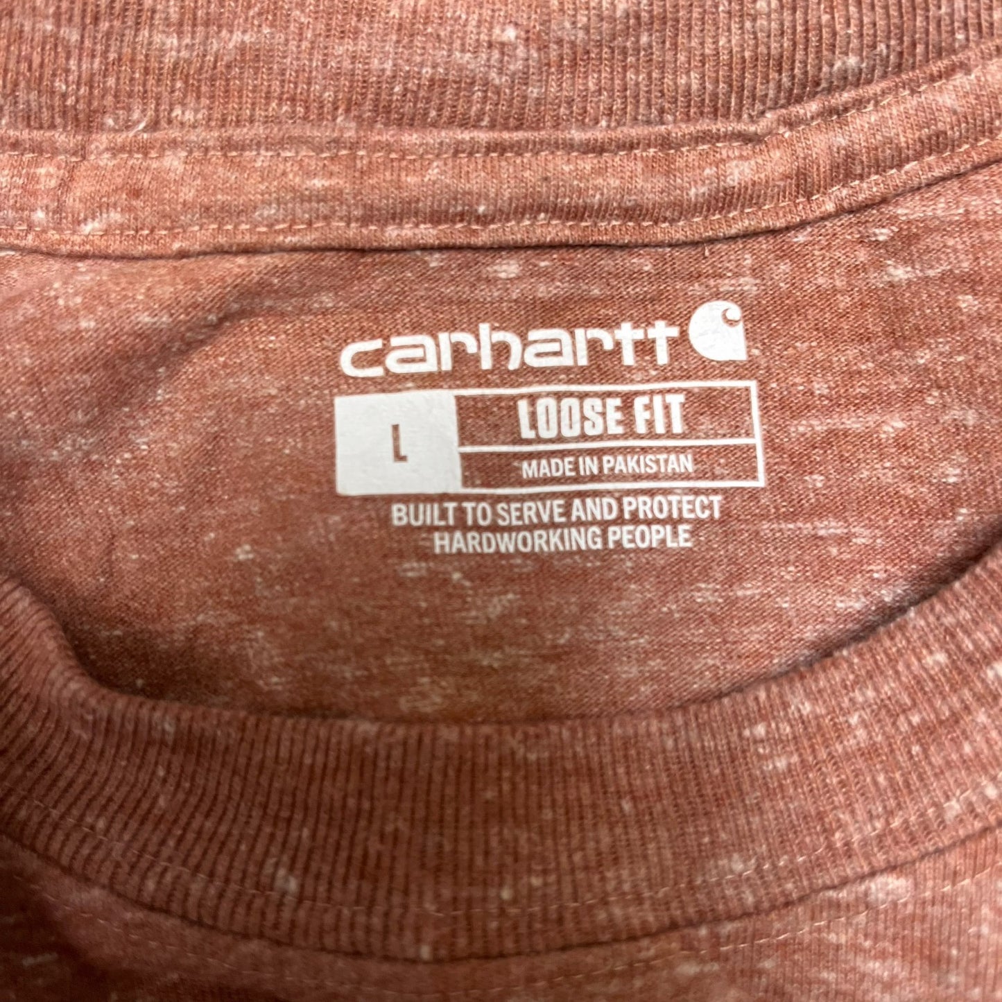 Carhartt Pocket T-Shirt Mens Large Heather Peach Loose Fit Short Sleeve Tee