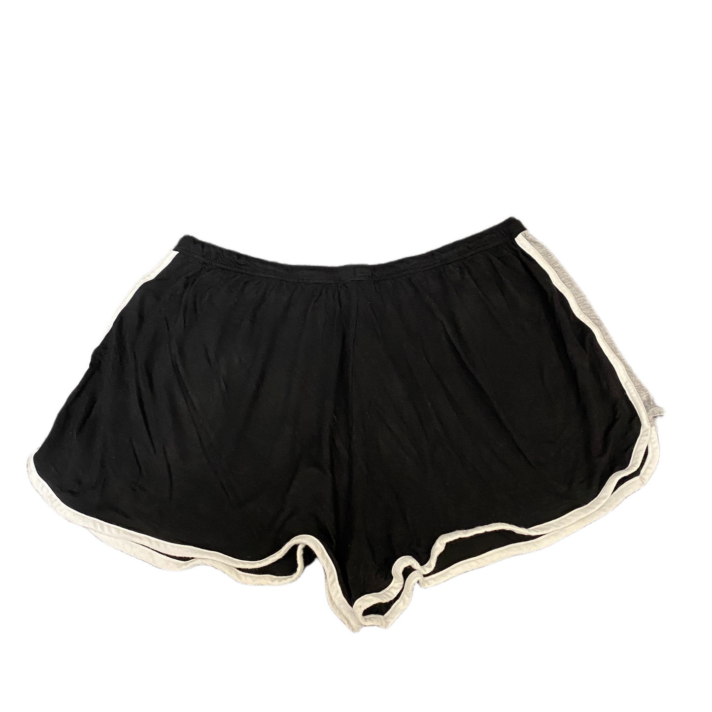 Running Sprinter Shorts Women L 32" Waist Black Athletic Gym Workout Dolphin Hem
